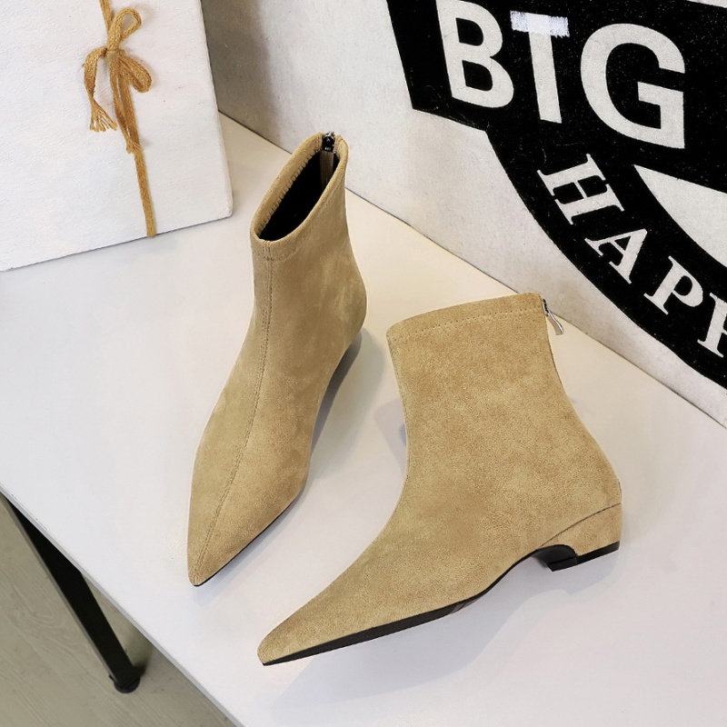 Pure ankle boots small pointed short boots for women