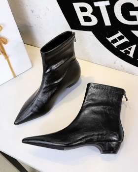 After the zipper thick women's boots fashion pointed boots