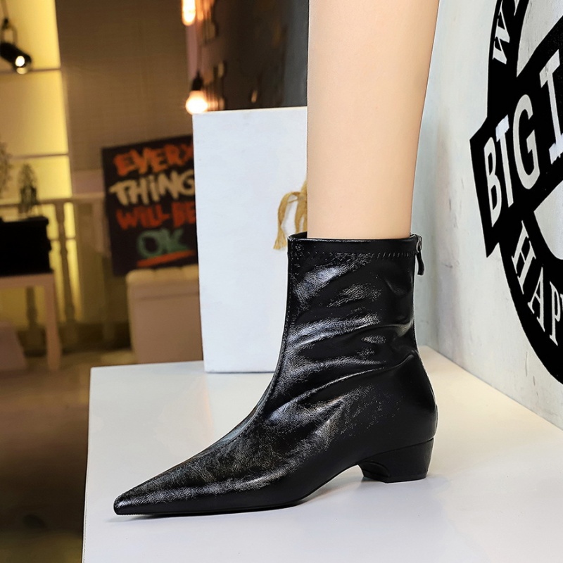 After the zipper thick women's boots fashion pointed boots