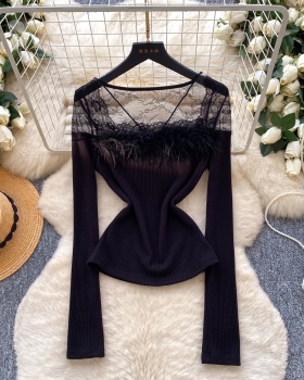 Slim long sleeve sweater elmo knitted tops for women