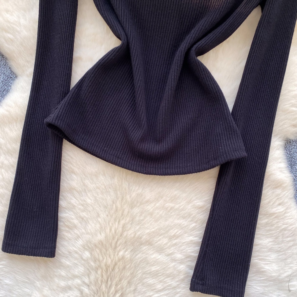 Slim long sleeve sweater elmo knitted tops for women