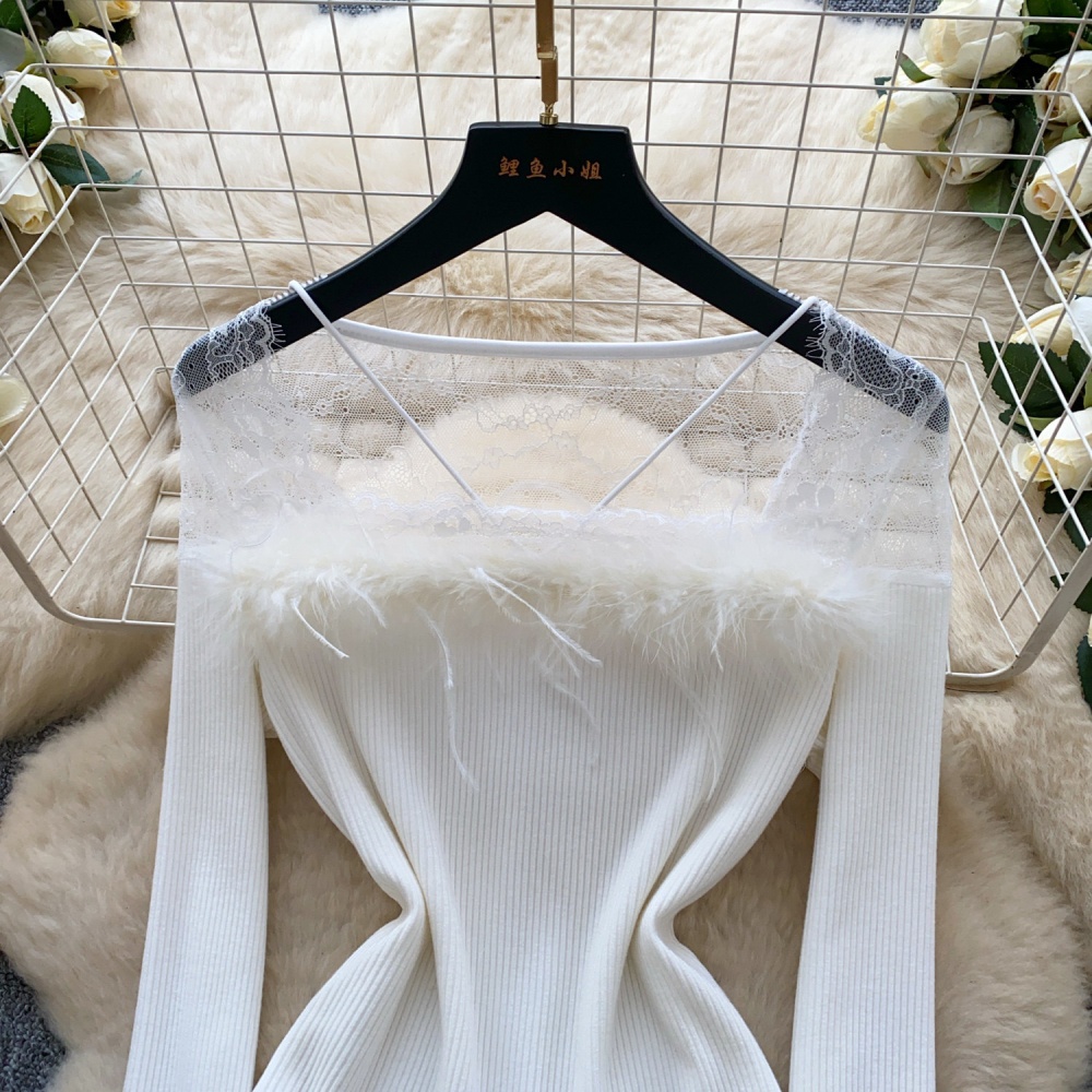 Slim long sleeve sweater elmo knitted tops for women