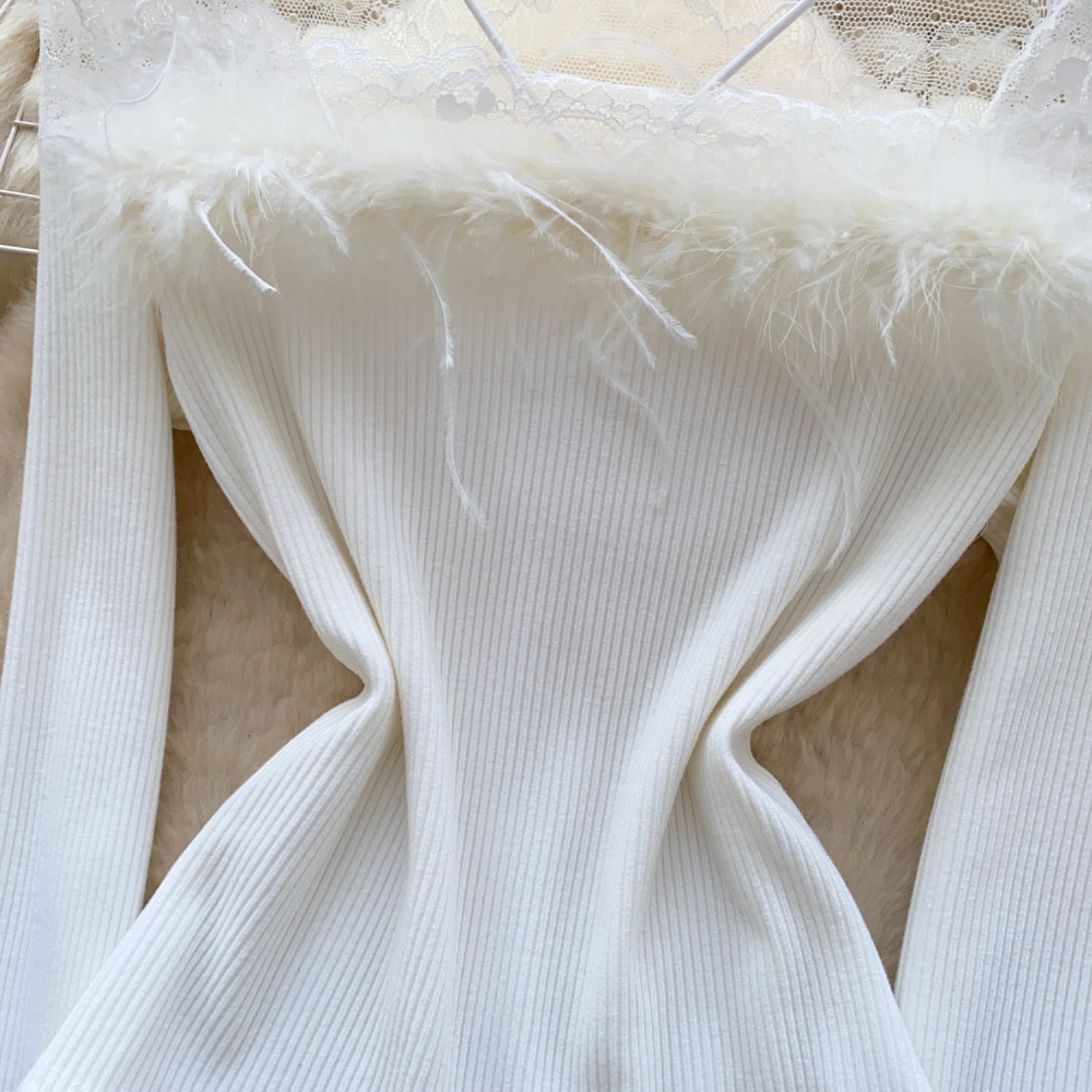 Slim long sleeve sweater elmo knitted tops for women