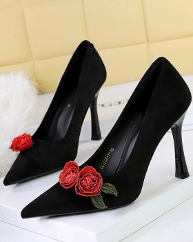 Pointed high-heeled shoes low lazy shoes for women