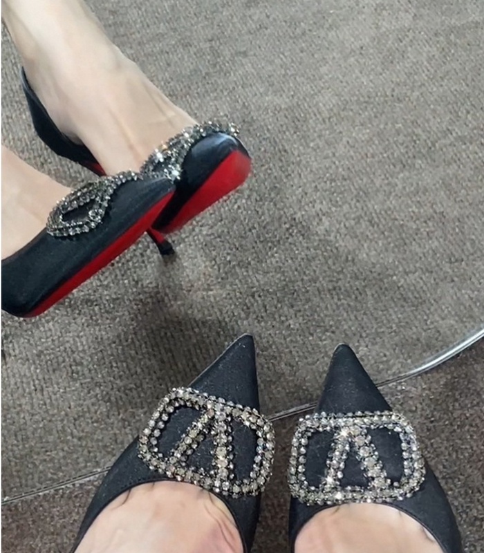 Sexy fine-root shoes low high-heeled shoes