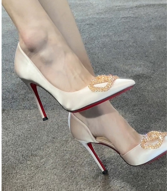 Sexy fine-root shoes low high-heeled shoes