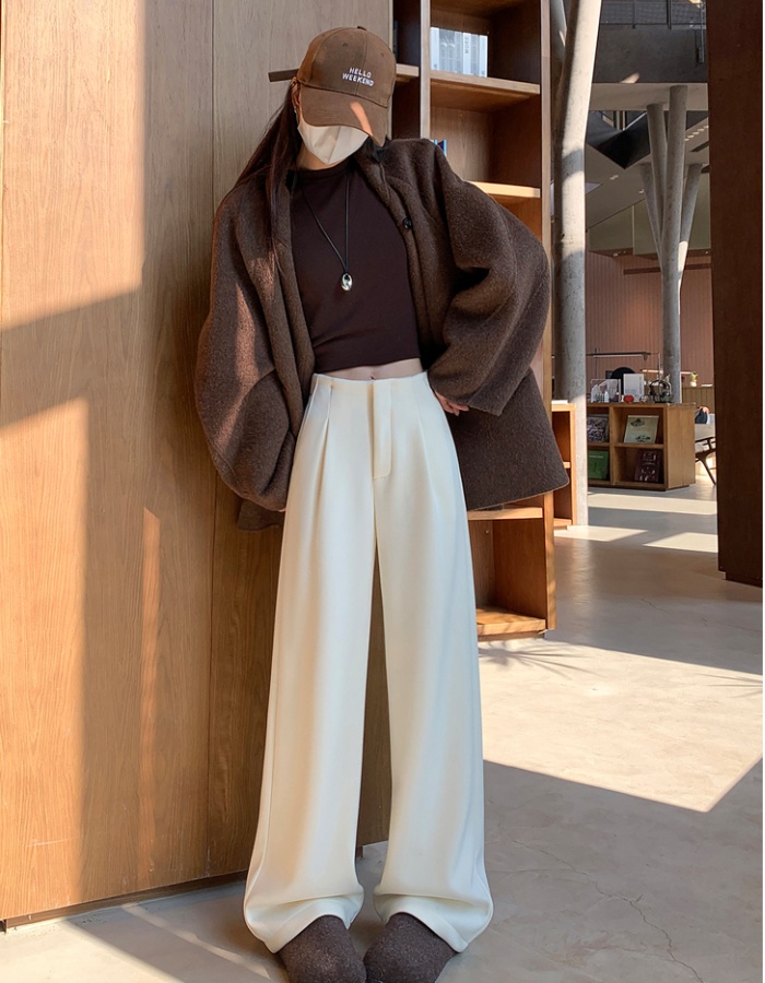 High waist business suit wide leg pants for women