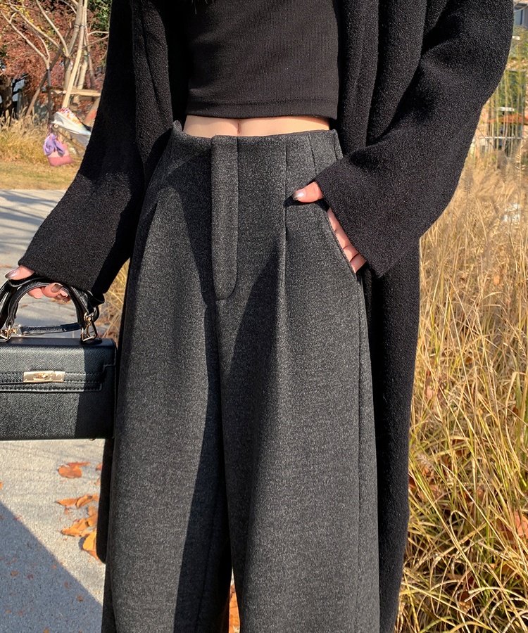 High waist business suit wide leg pants for women