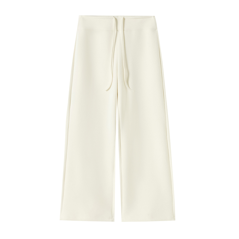 White winter wide leg pants cashmere sports sweatpants