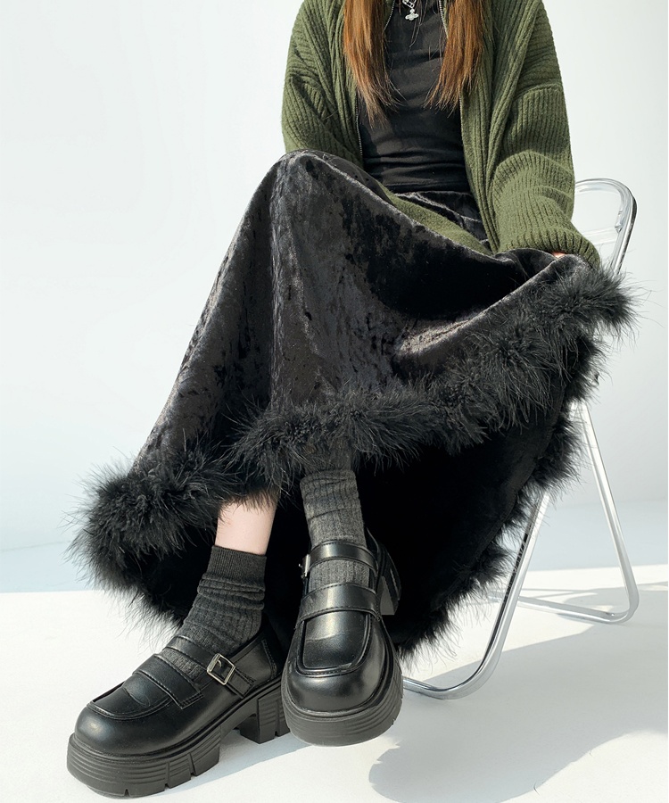 High waist mermaid one step skirt winter skirt for women