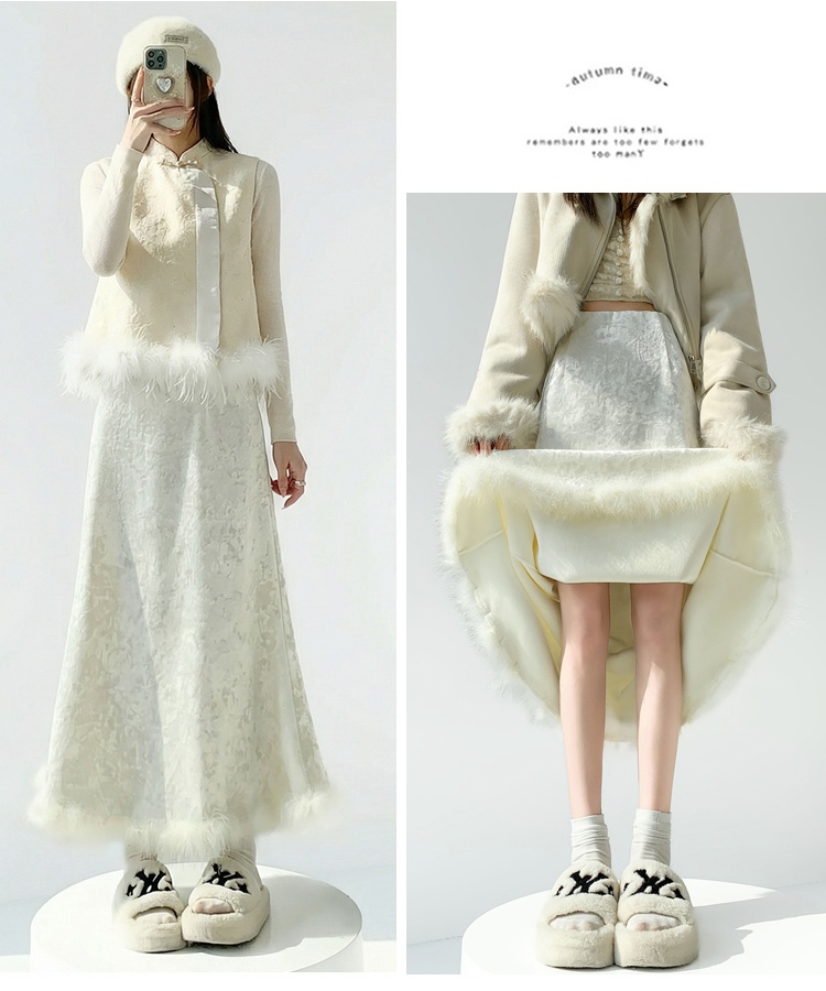 High waist mermaid one step skirt winter skirt for women