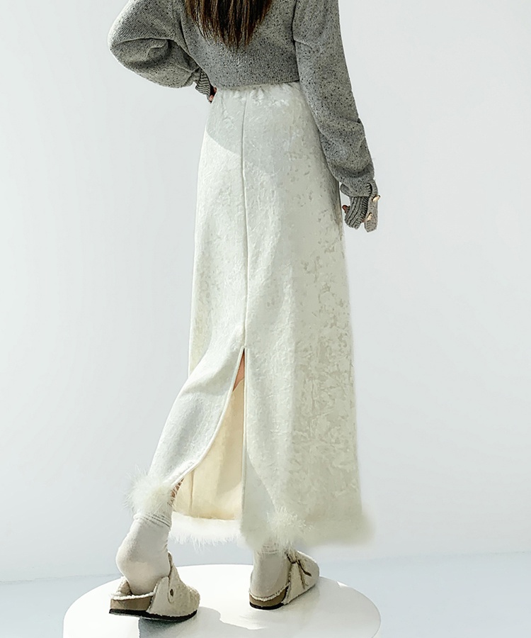 A-line drape long skirt split skirt for women