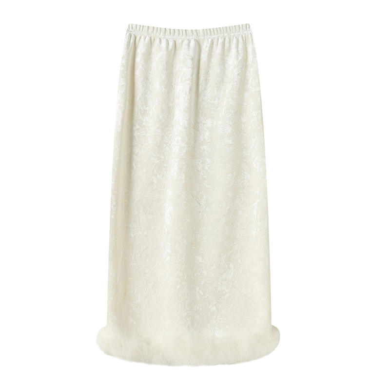 A-line drape long skirt split skirt for women