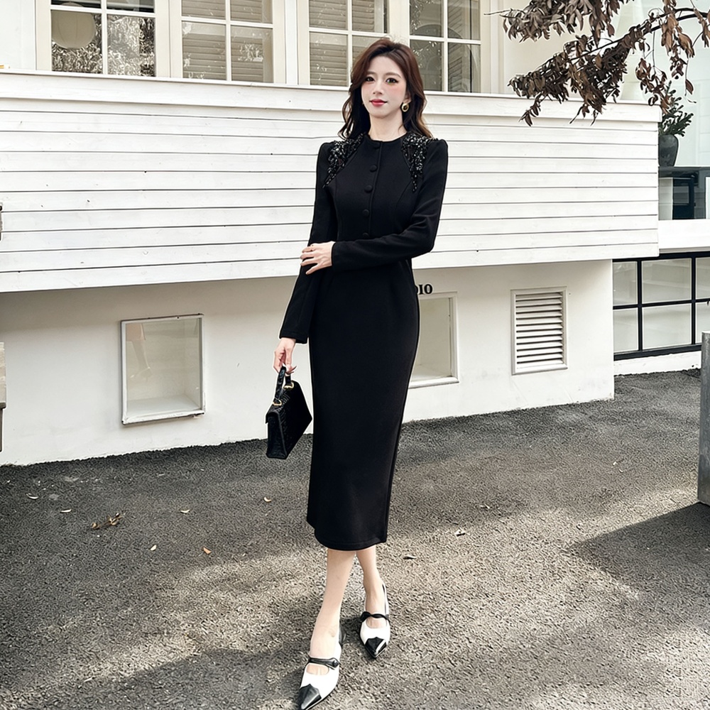 Autumn fashion dress package hip temperament long dress