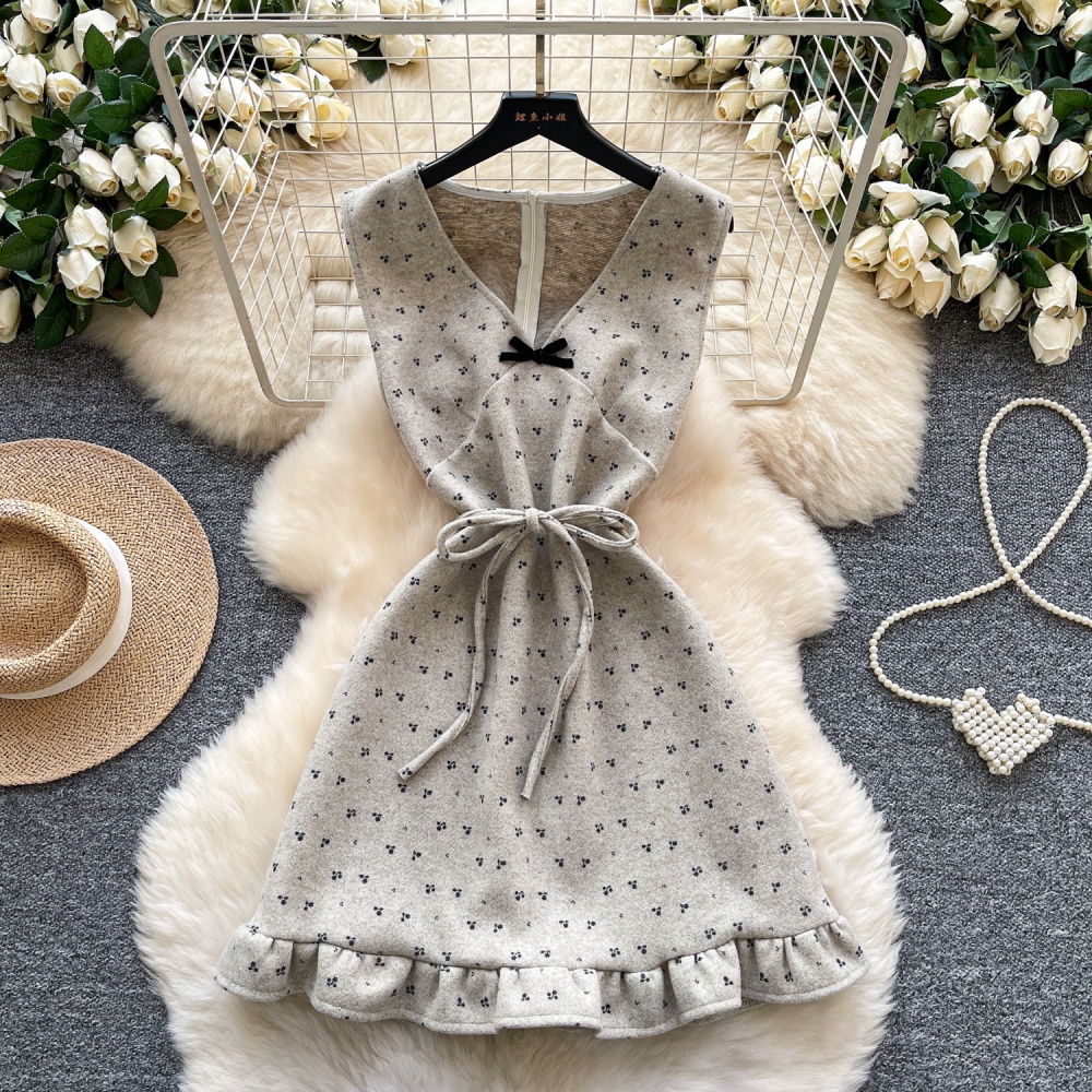 Sleeveless bow dress sweet sleeveless dress for women