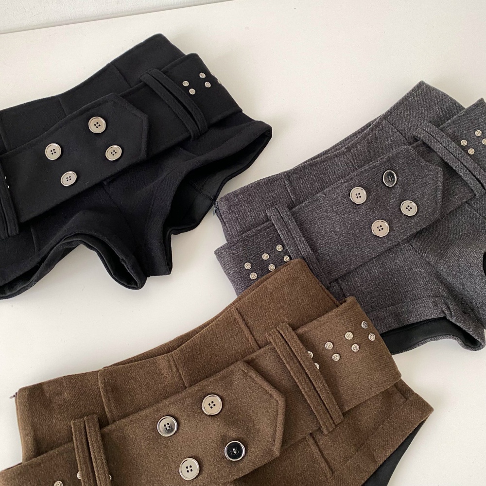 Spicegirl retro casual pants winter with belt shorts for women