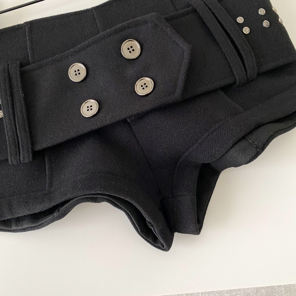 Spicegirl retro casual pants winter with belt shorts for women