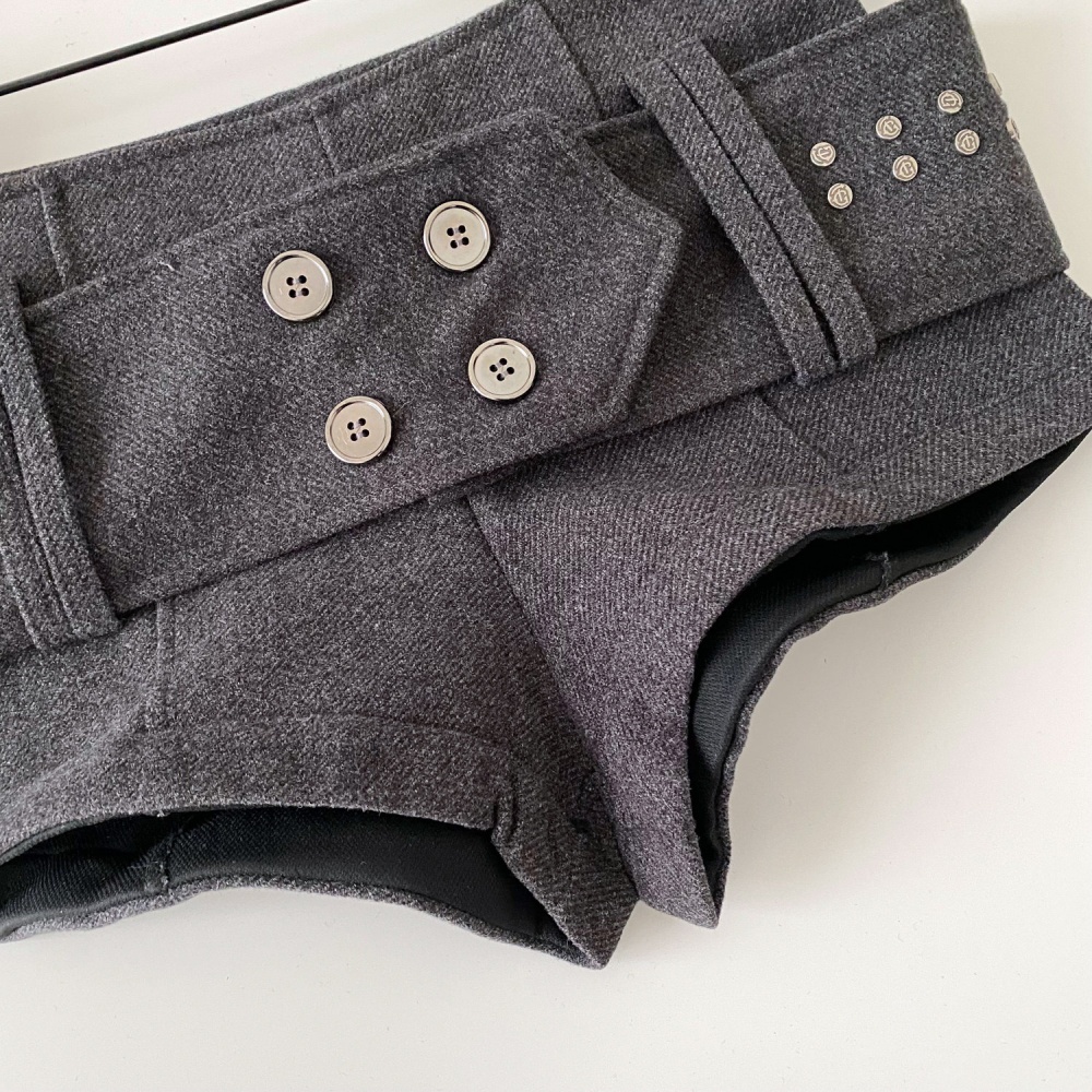 Spicegirl retro casual pants winter with belt shorts for women