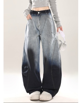 Spring and autumn jeans loose wide leg pants for women