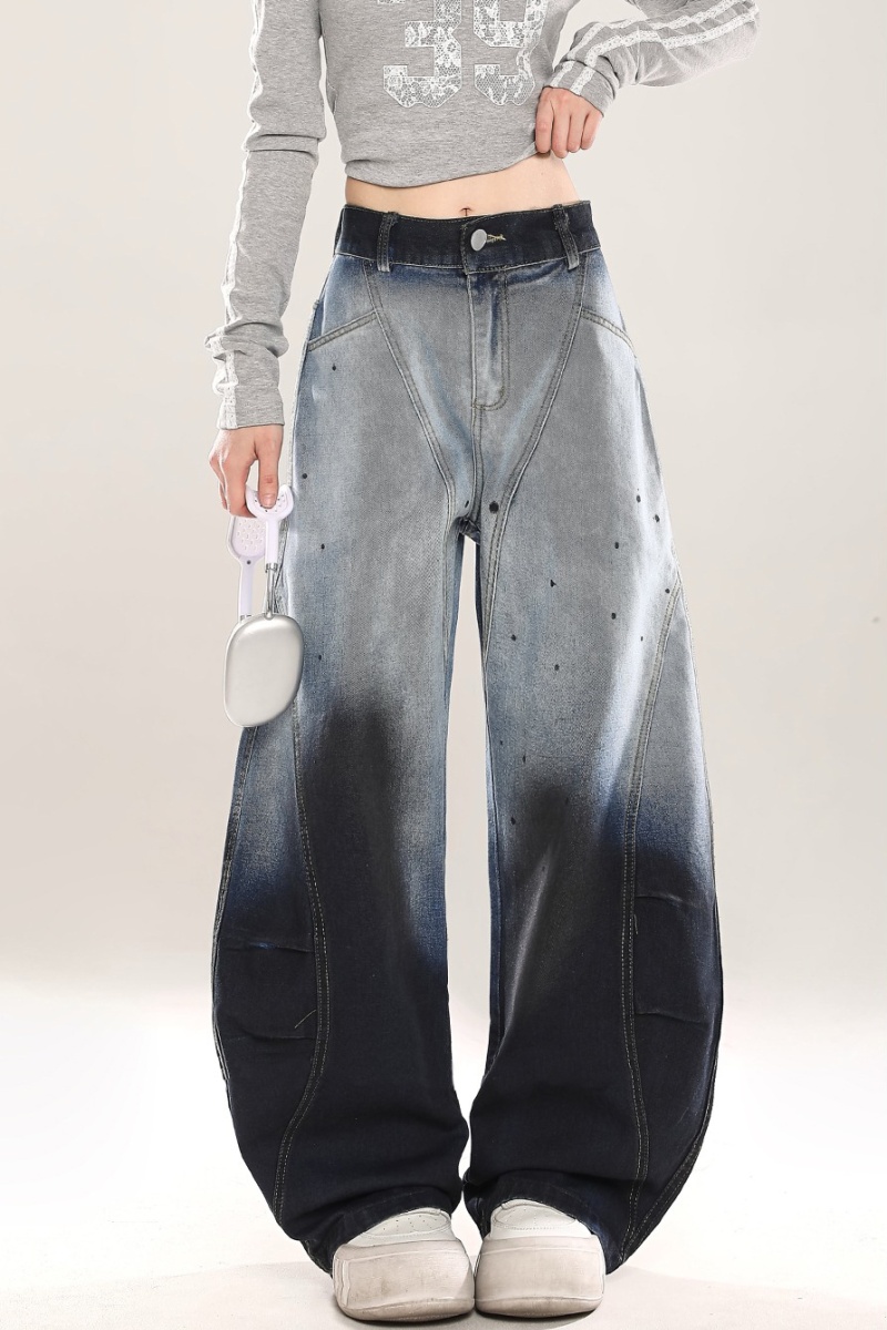 Spring and autumn jeans loose wide leg pants for women