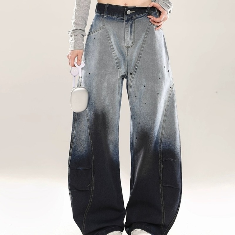 Spring and autumn jeans loose wide leg pants for women