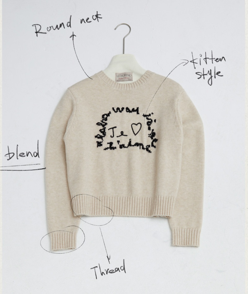 Embroidery stereoscopic pullover thermal sweater