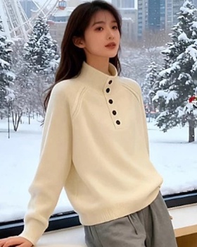 Slim lazy thick sweater high collar pullover tops