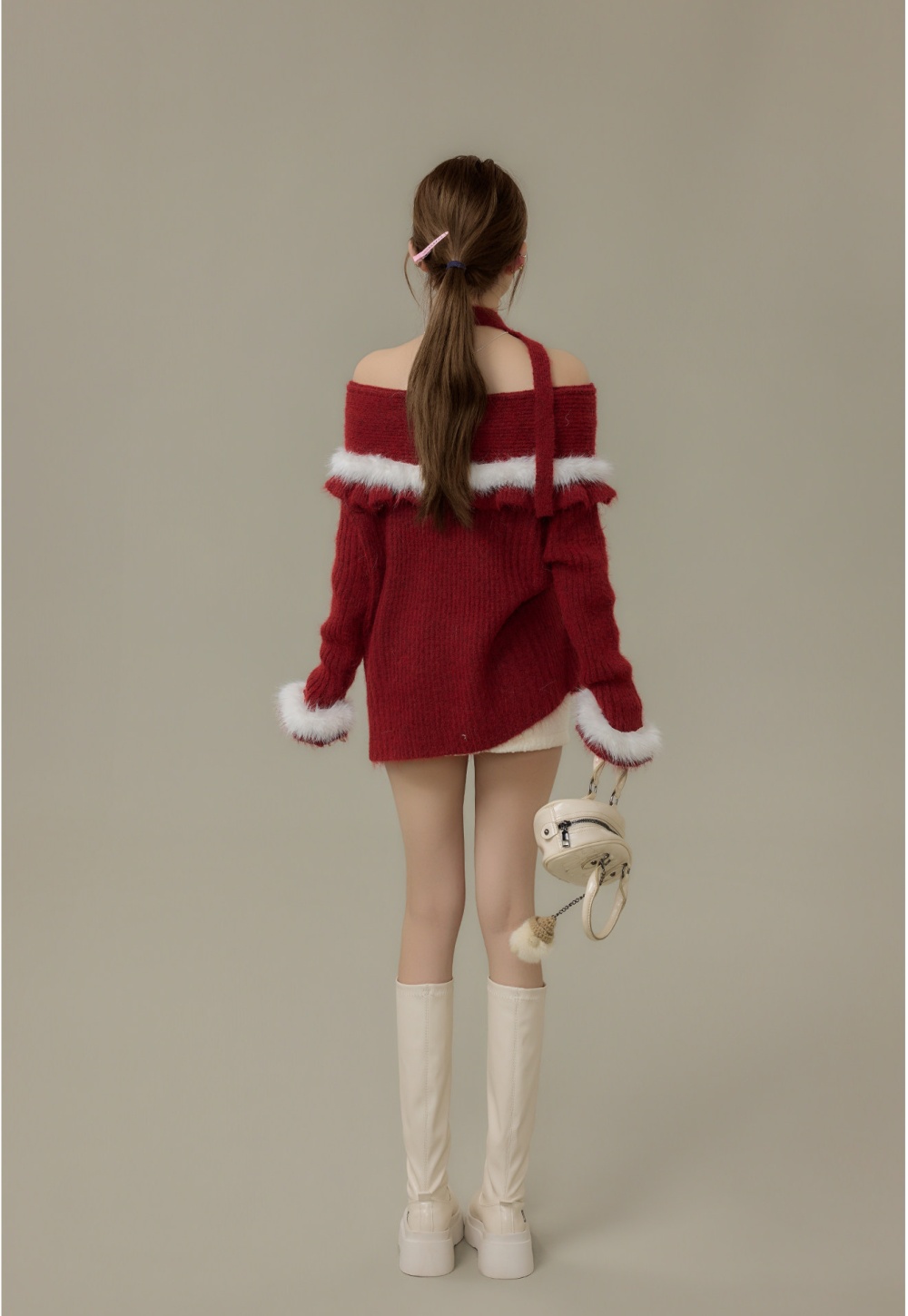 Halter knitted tops christmas sweater for women