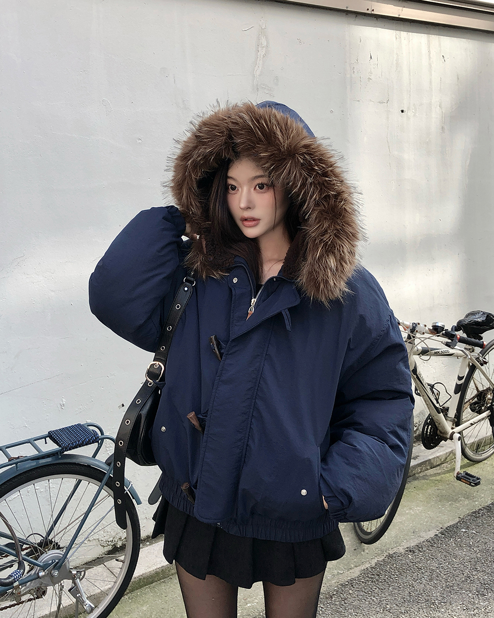 Winter hooded cotton coat slim coat for women