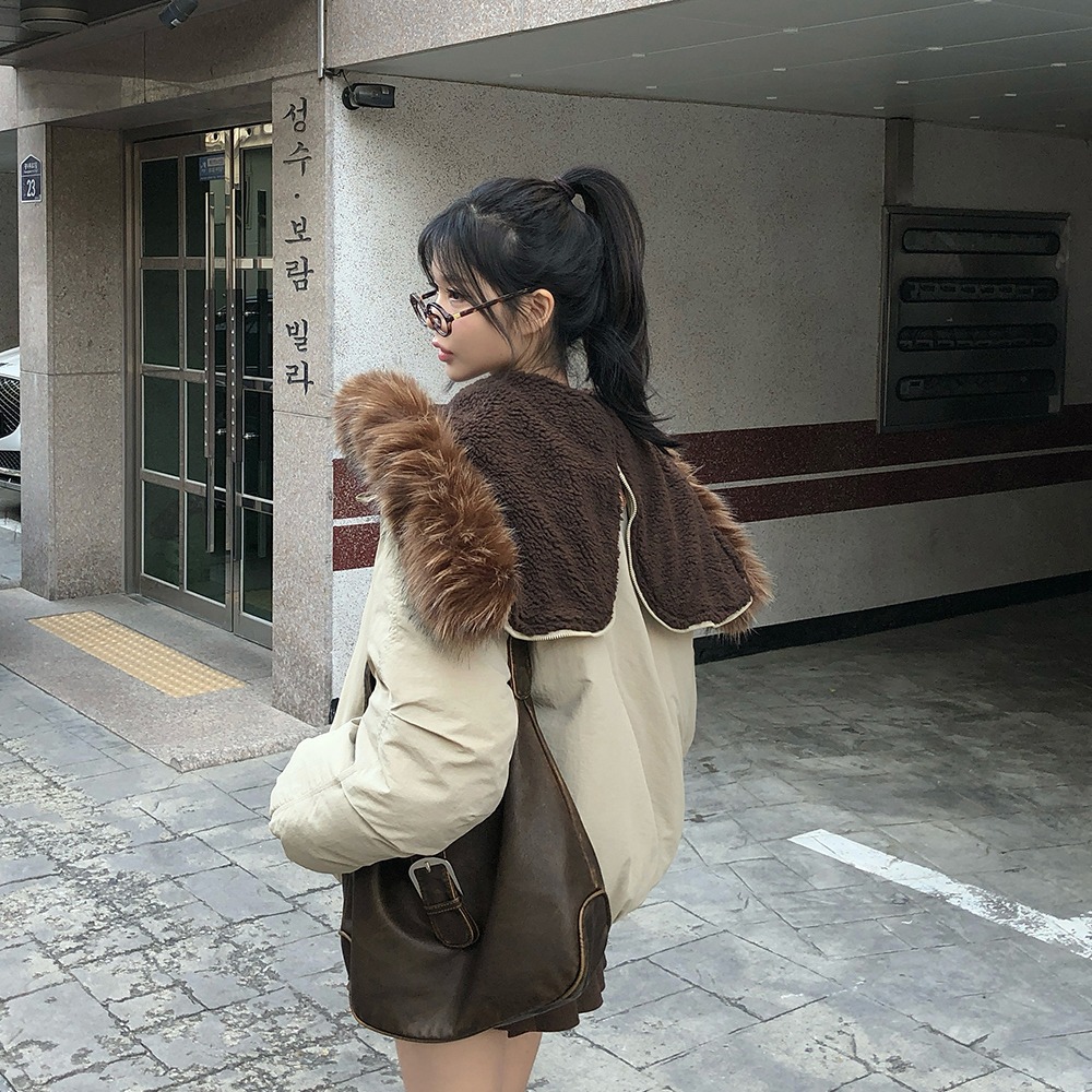 Winter hooded cotton coat slim coat for women