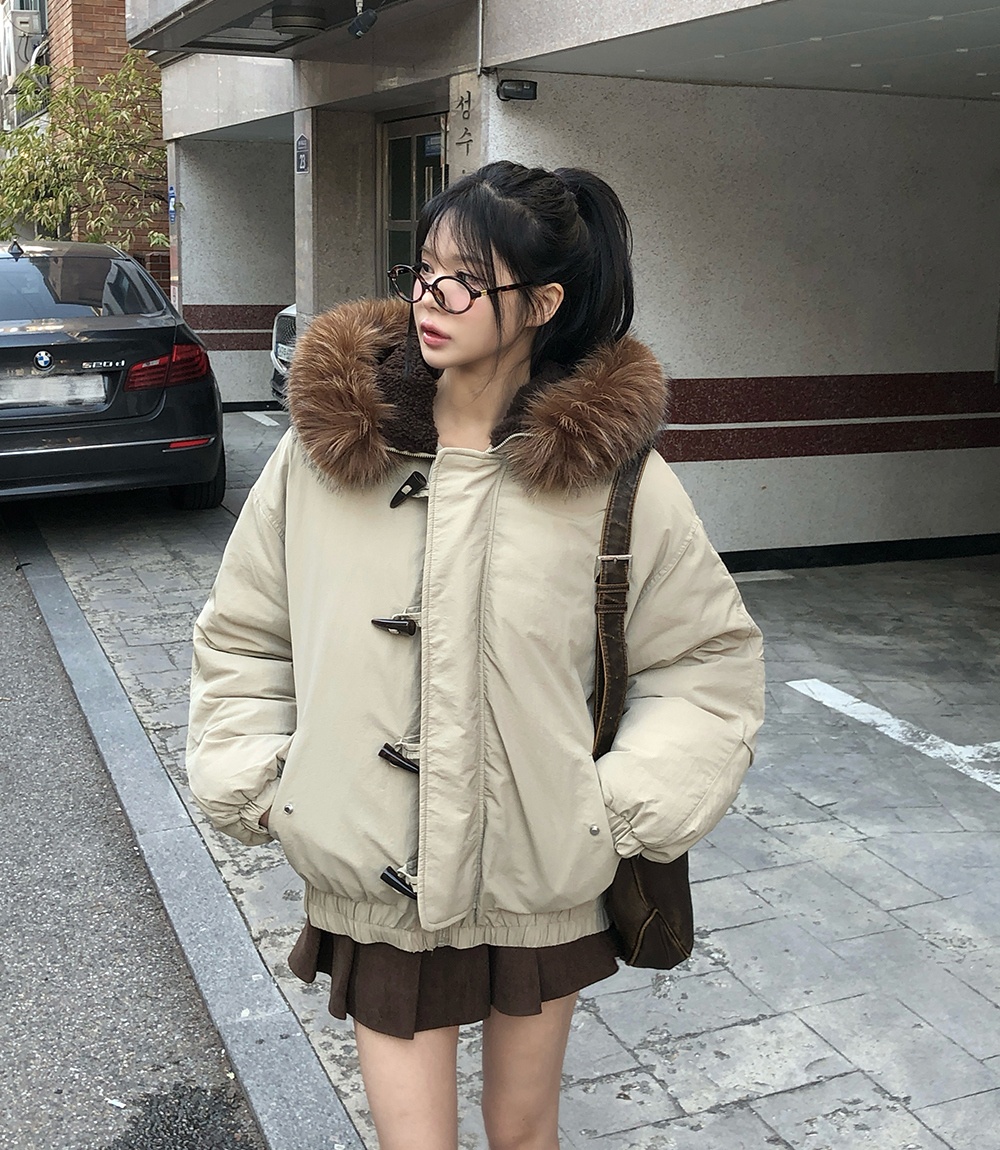 Winter hooded cotton coat slim coat for women