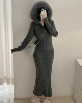 High waist skirt autumn and winter sweater a set for women