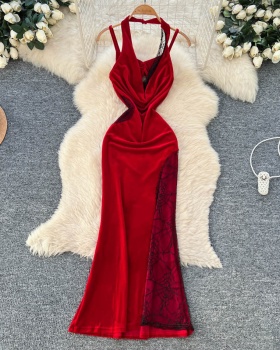 France style dress halter long dress for women