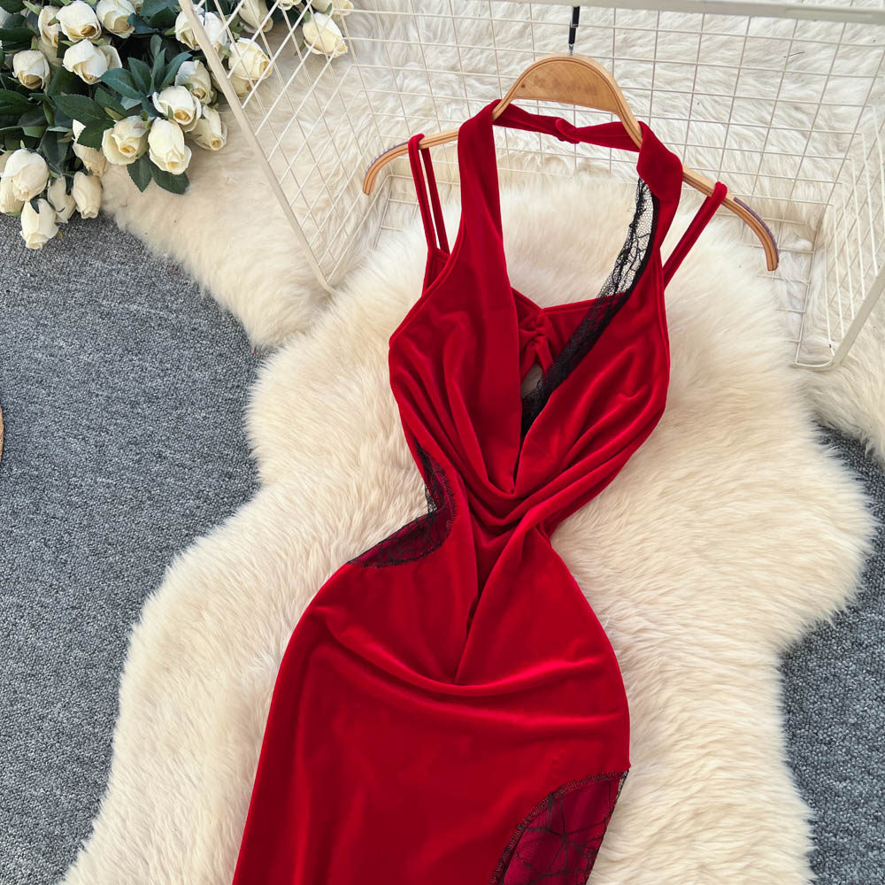 France style dress halter long dress for women