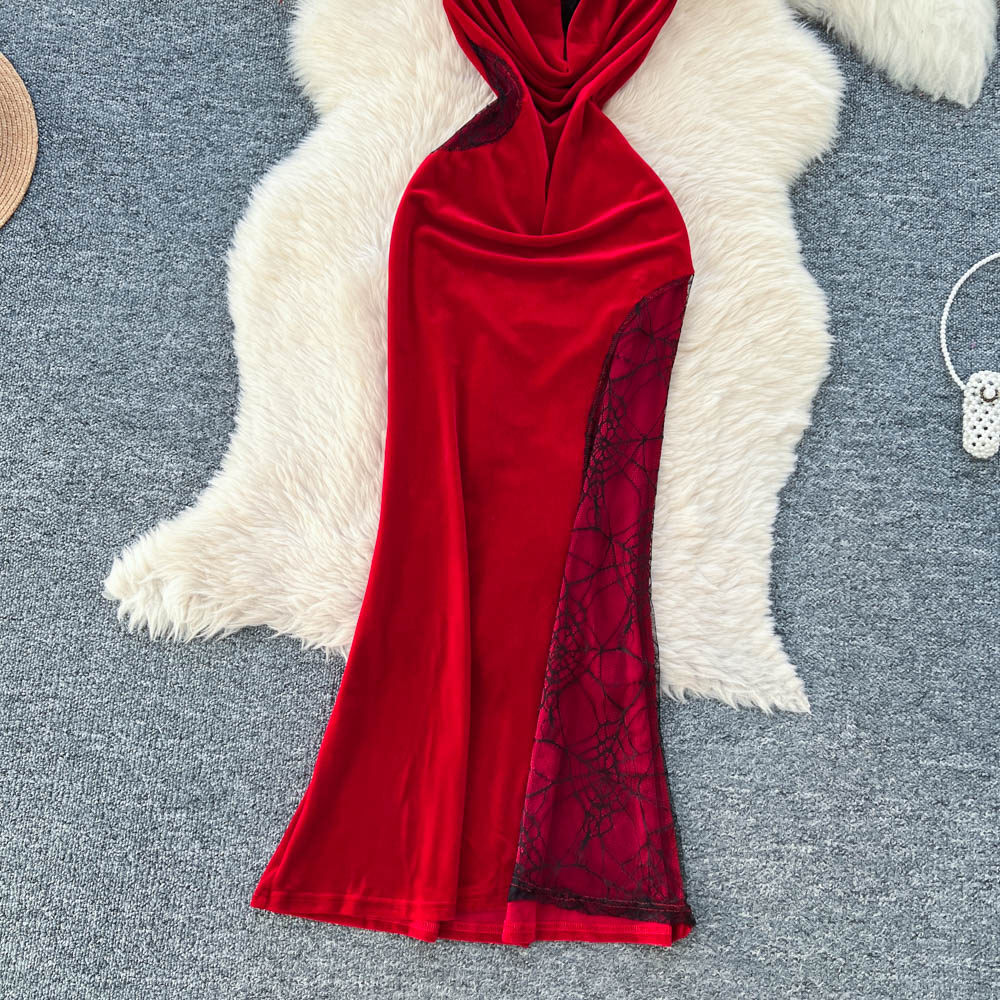 France style dress halter long dress for women