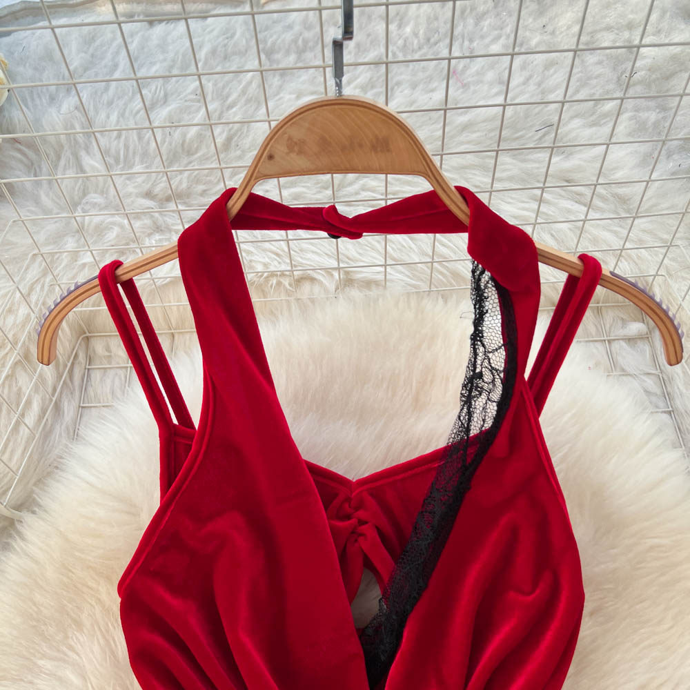 France style dress halter long dress for women