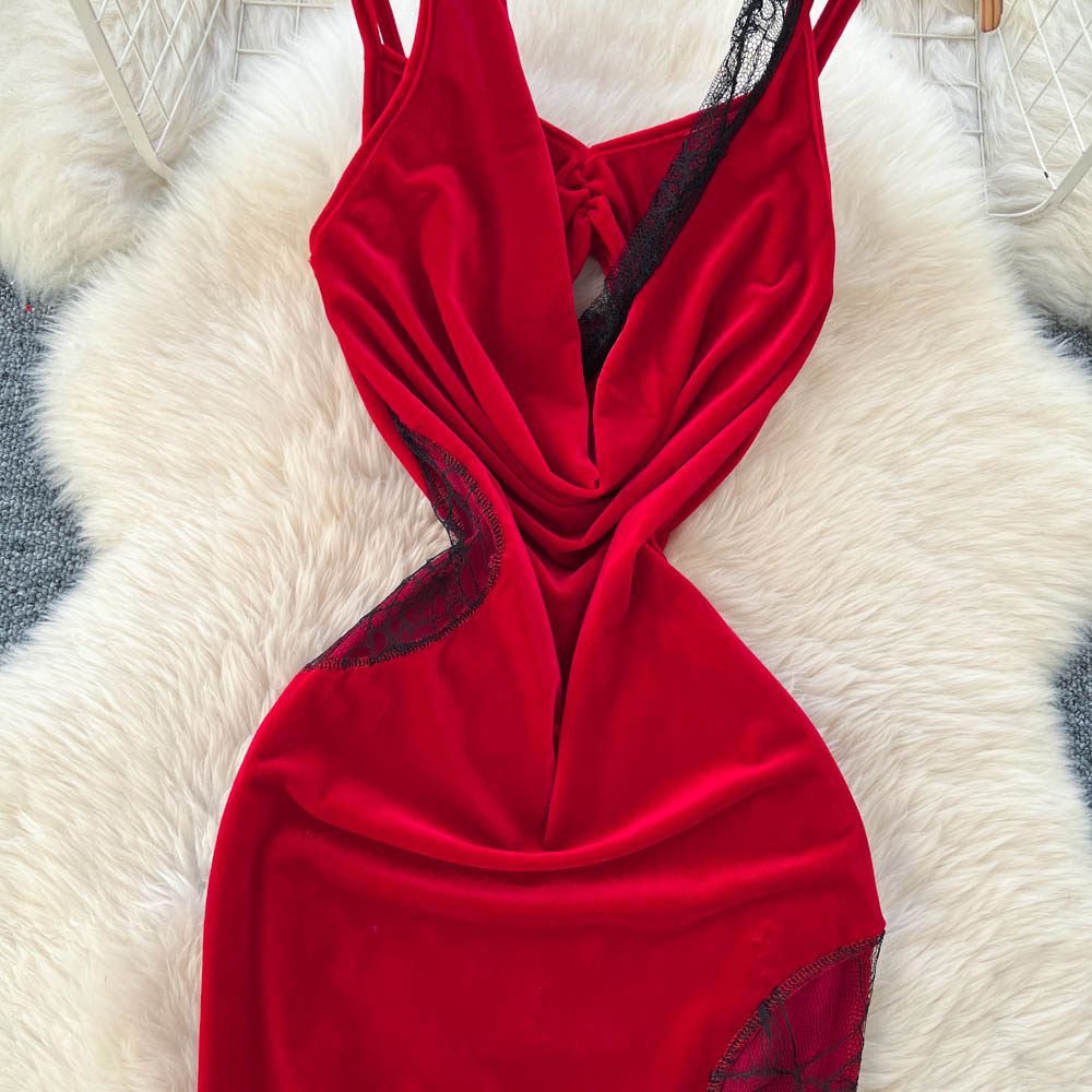 France style dress halter long dress for women