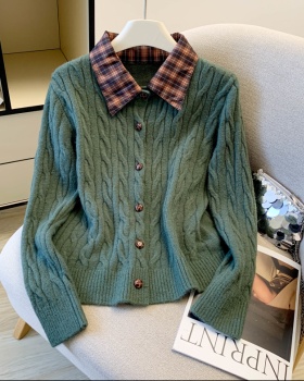 Knitted unique cardigan wears outside sweater for women