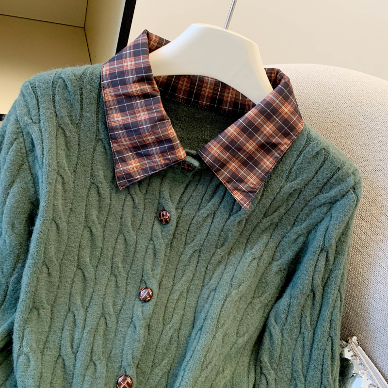 Knitted unique cardigan wears outside sweater for women