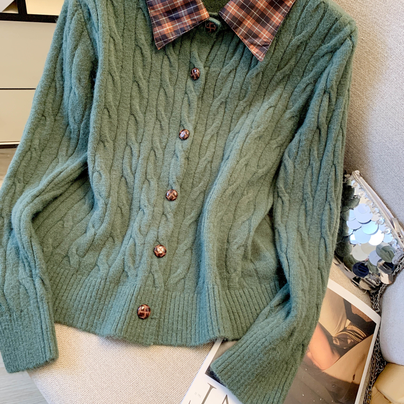 Knitted unique cardigan wears outside sweater for women