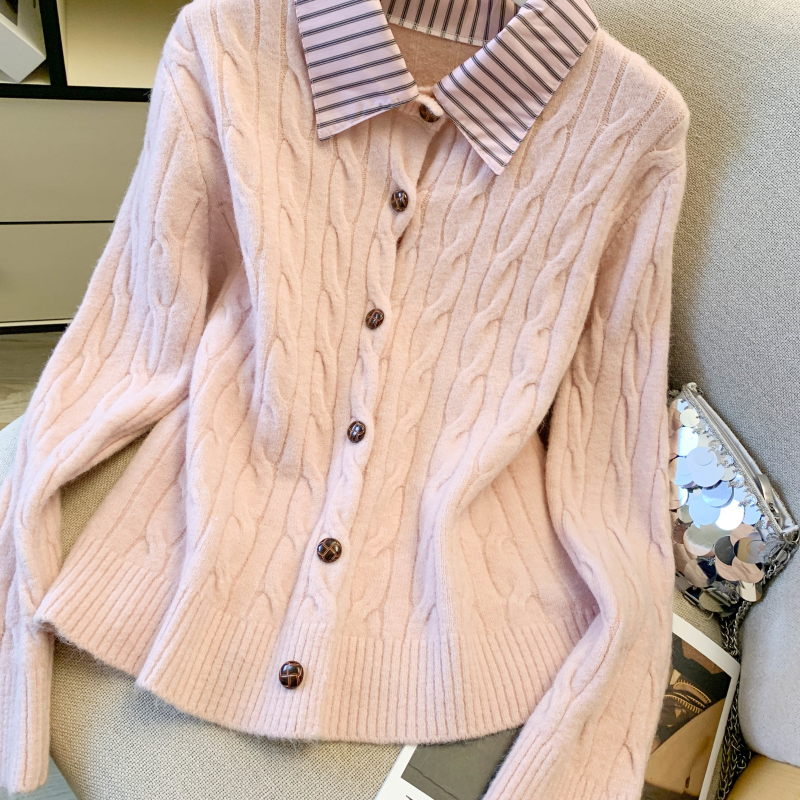 Knitted unique cardigan wears outside sweater for women