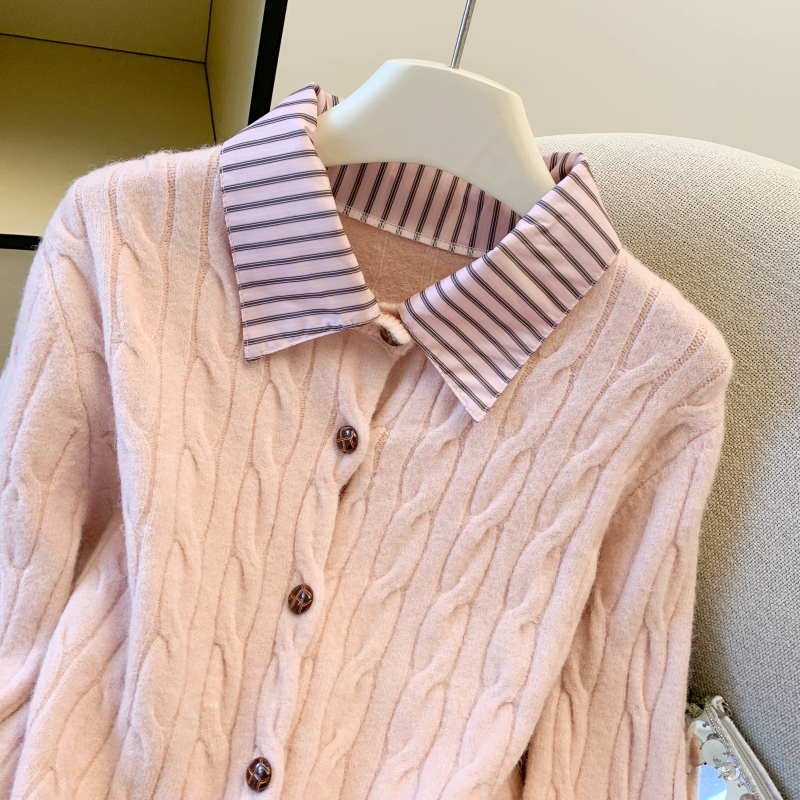 Knitted unique cardigan wears outside sweater for women