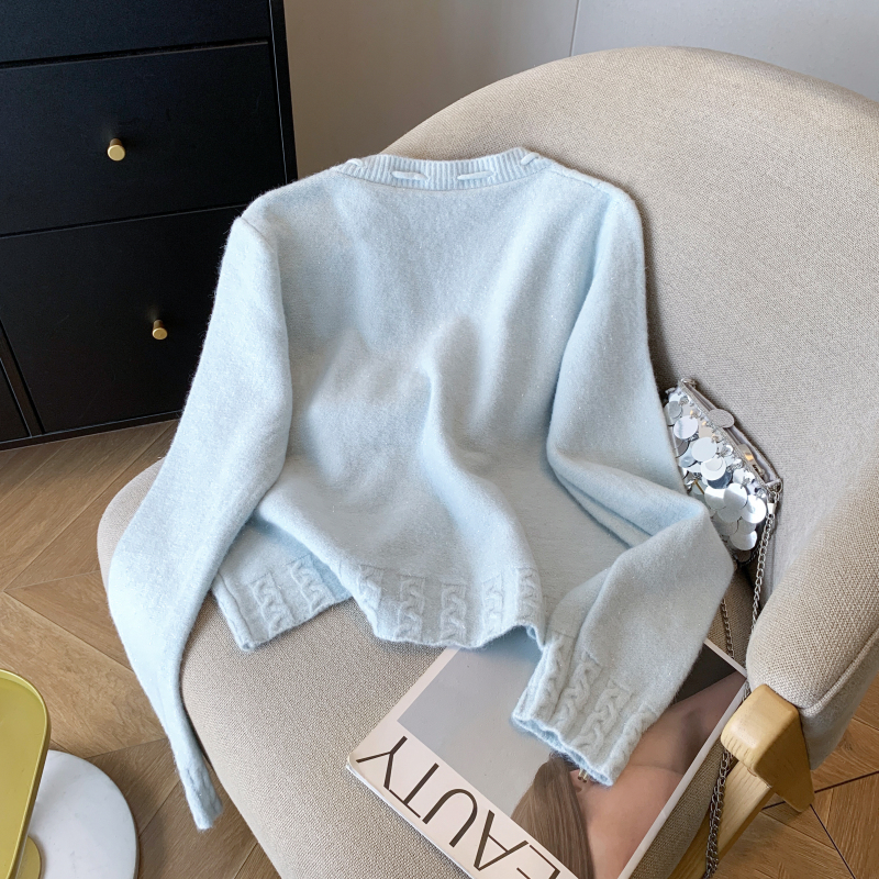 Bow frenum cardigan cstand collar tender jacket