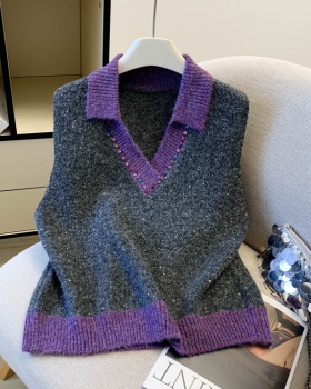 Wears outside rhinestone all-match Western style waistcoat