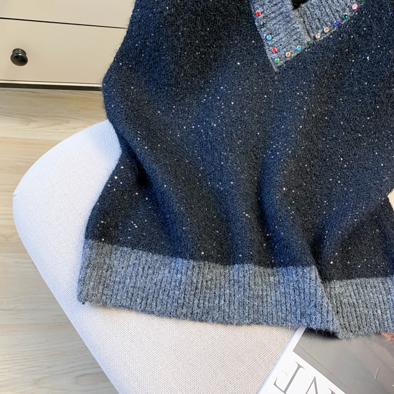 Wears outside rhinestone all-match Western style waistcoat