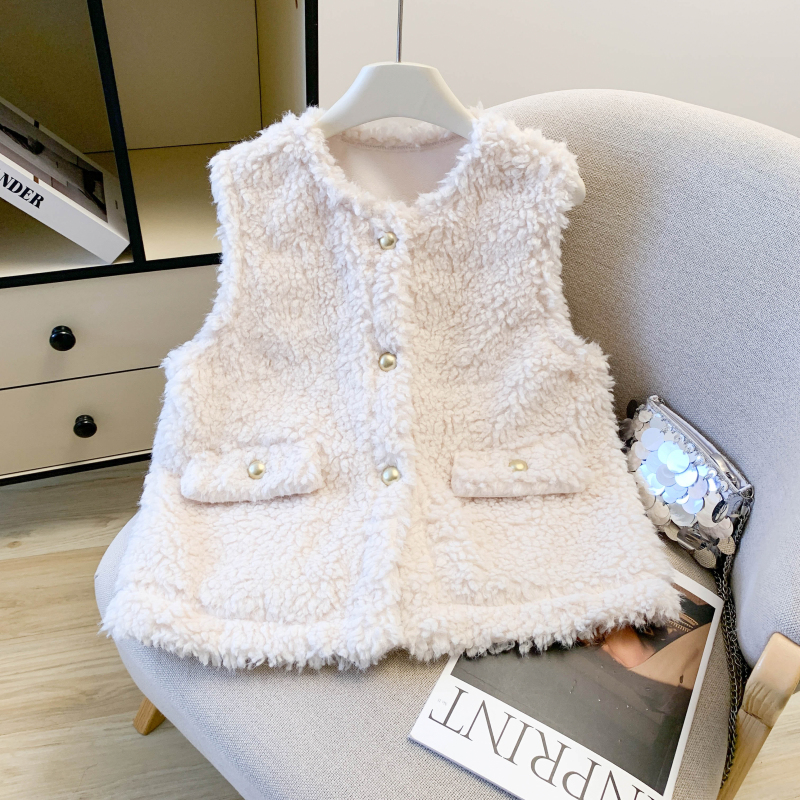 Simple waistcoat outside the ride tops for women