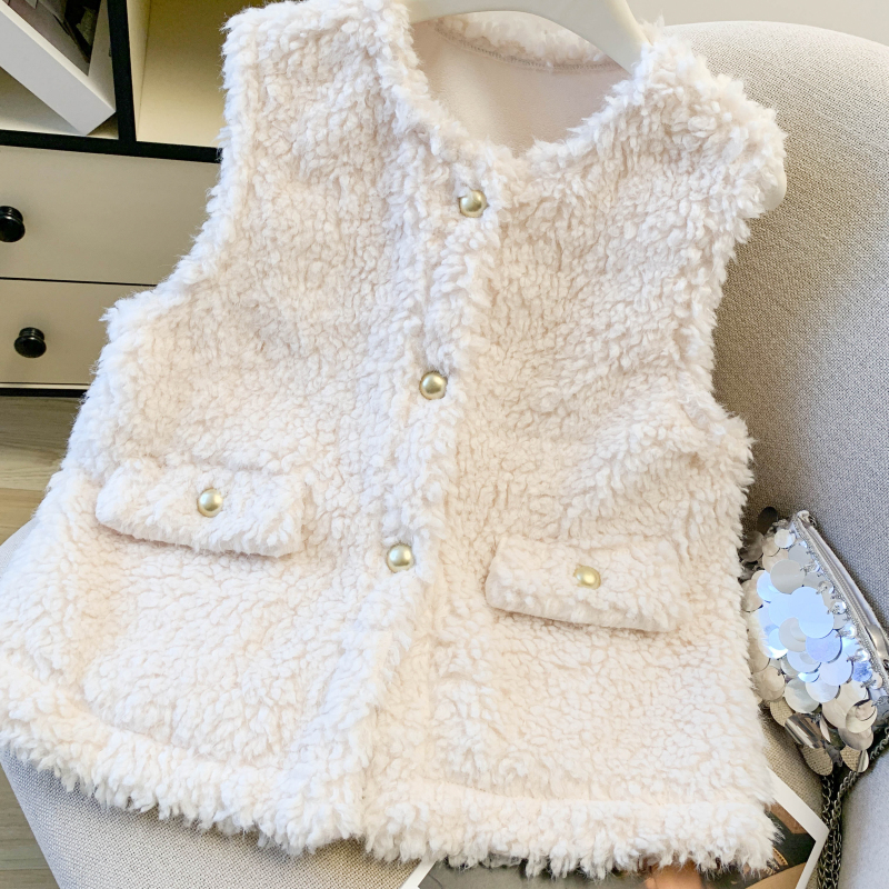 Simple waistcoat outside the ride tops for women