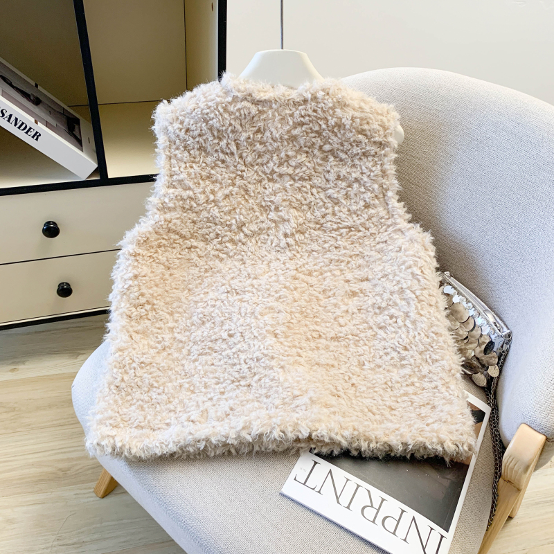 Simple waistcoat outside the ride tops for women