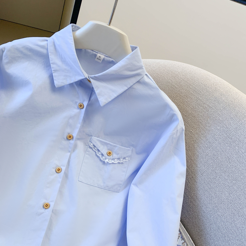 Lace all-match shirt Casual spring tops for women