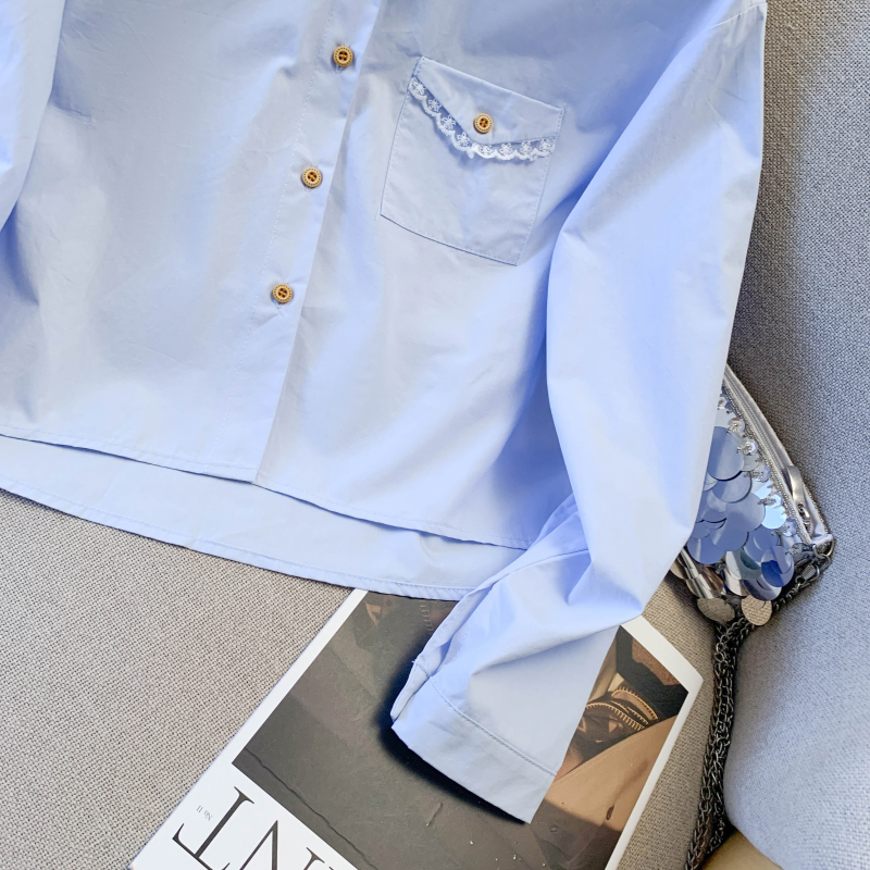 Lace all-match shirt Casual spring tops for women